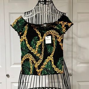 Revamped Stretchy Material Off Shoulder Top